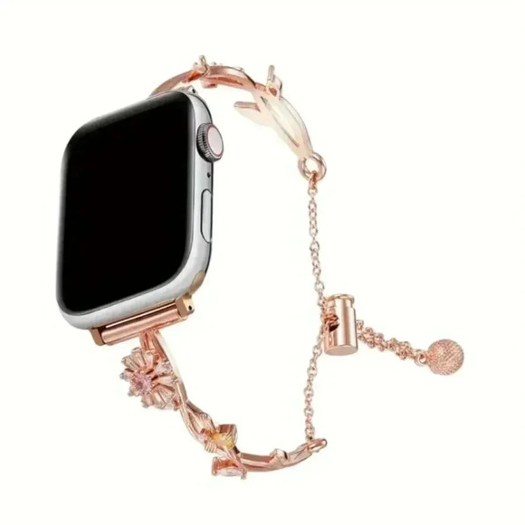 Sparkling Pink Flower Apple Watch Band - Picture 2 of 4